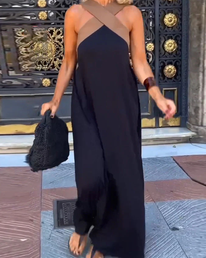 Valerie | Vestido sin mangas con cuello halter cruzado
