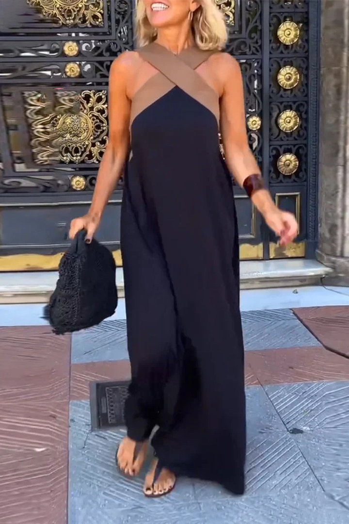 Valerie | Vestido sin mangas con cuello halter cruzado