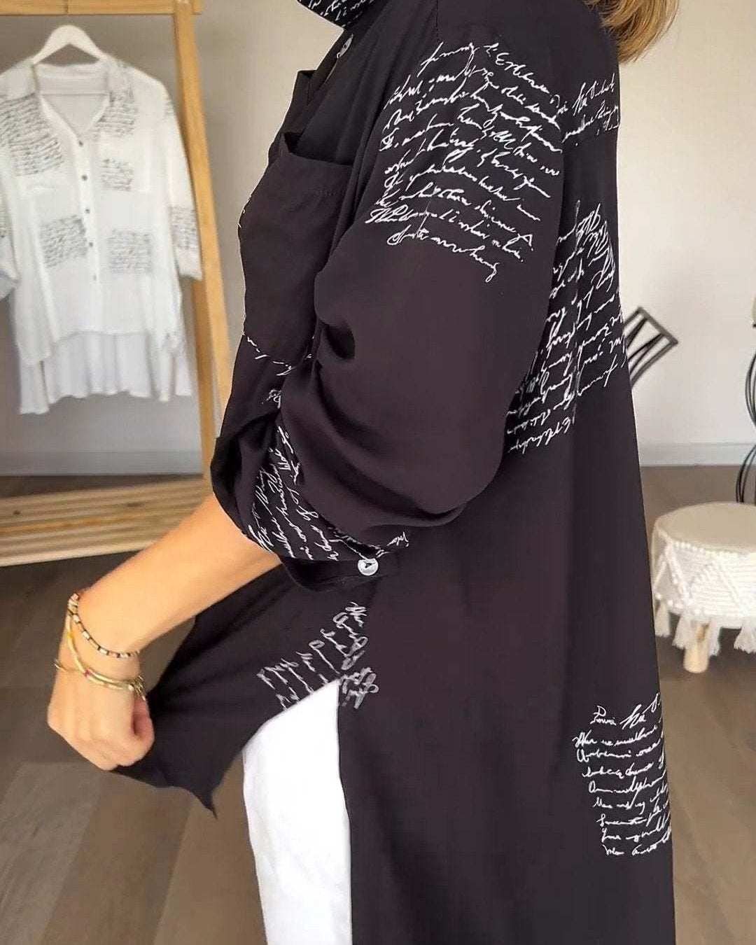 Skylar – Camisa de Botones Escrita a Mano