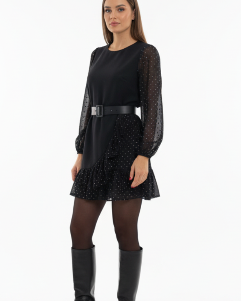 NEFIS™ – VESTIDO CON MANGAS BRILLANTES