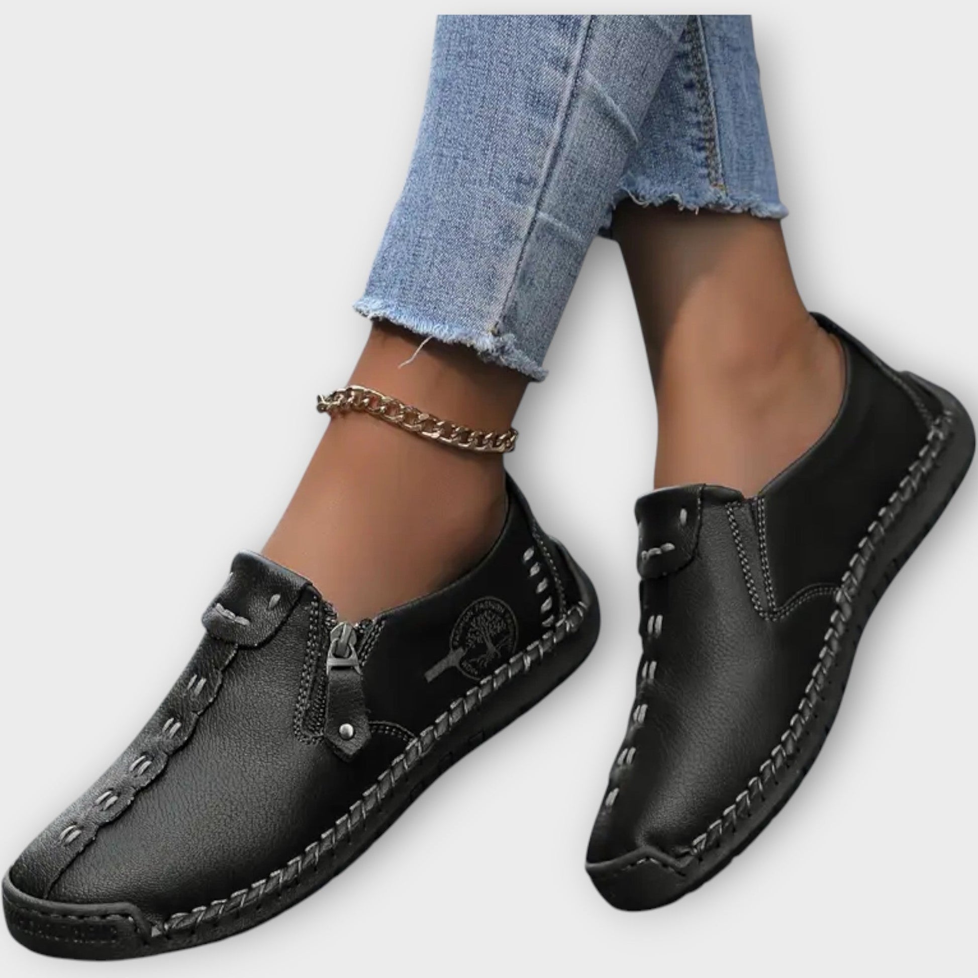 Mocasines de Cuero Suave sin Cordones