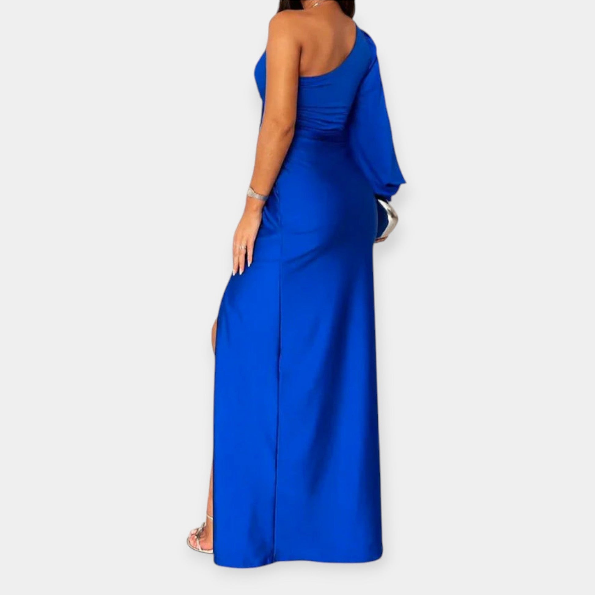 Vestido Maxi con Un Hombro y Abertura