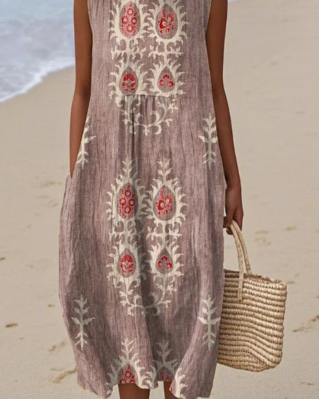 Indira | Vestido Midi Paisley Ornamental
