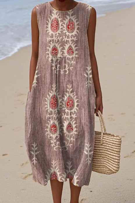 Indira | Vestido Midi Paisley Ornamental