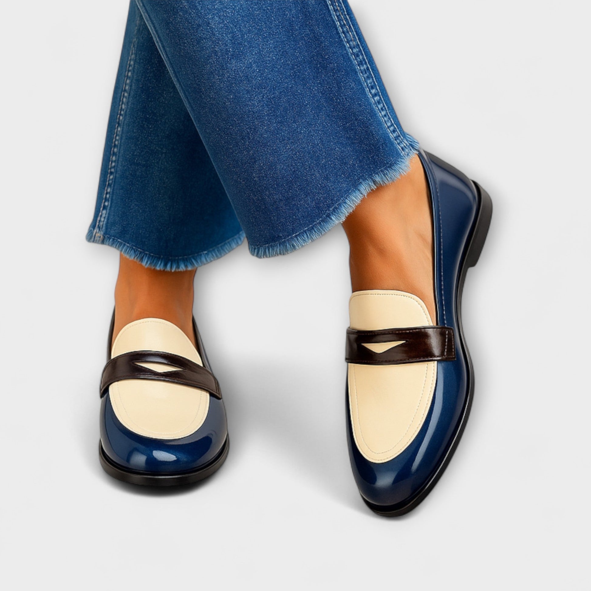 Claudia | Mocasines contrastantes