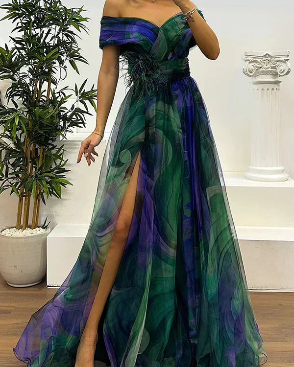 Juliet – Vestido Maxi Elegante con Hombros Descubiertos