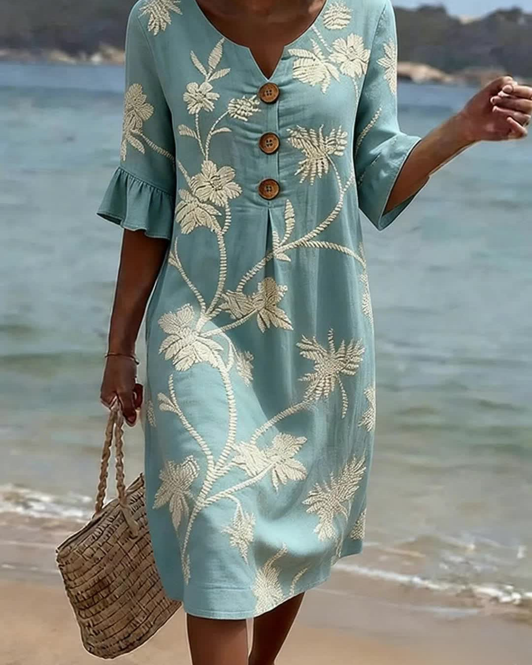 Vestido casual de mujer con estampado floral