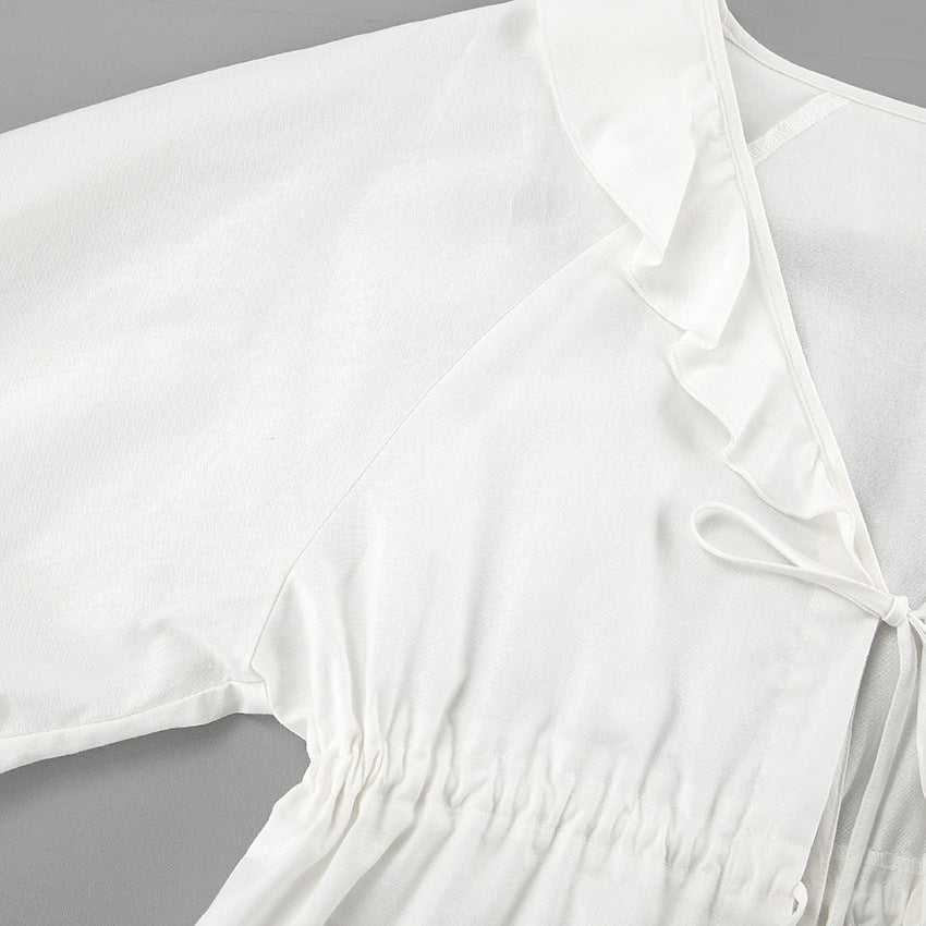Lysandra - Conjunto de blusa con volantes y pantalones cortos
