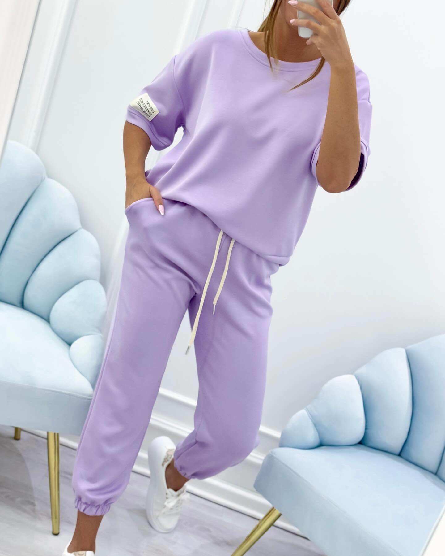 Conjunto Casual para Damas: Top Sólido y Pantalones
