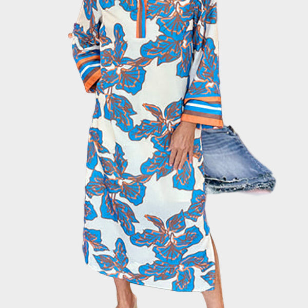 Vestido Diario con Diseño Floral y Cierre Elegante