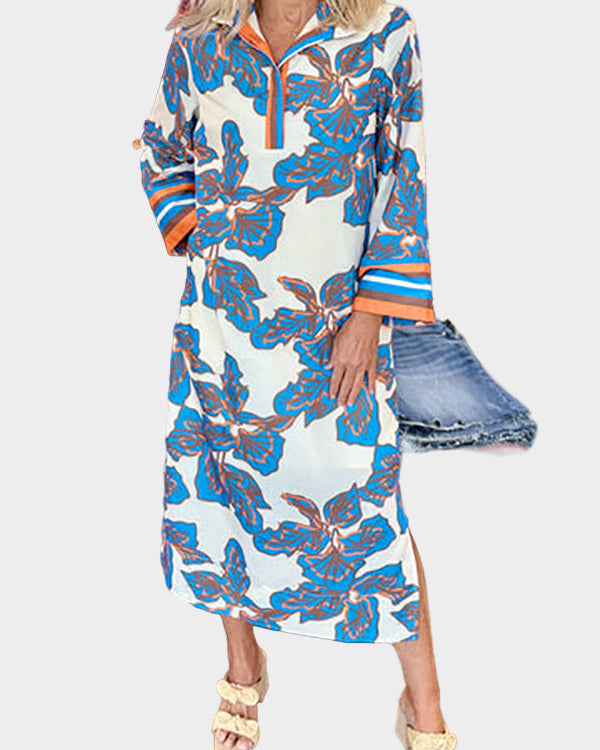 Vestido Diario con Diseño Floral y Cierre Elegante