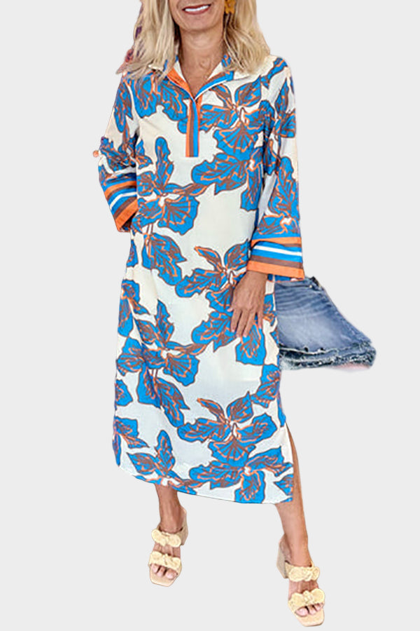 Vestido Diario con Diseño Floral y Cierre Elegante
