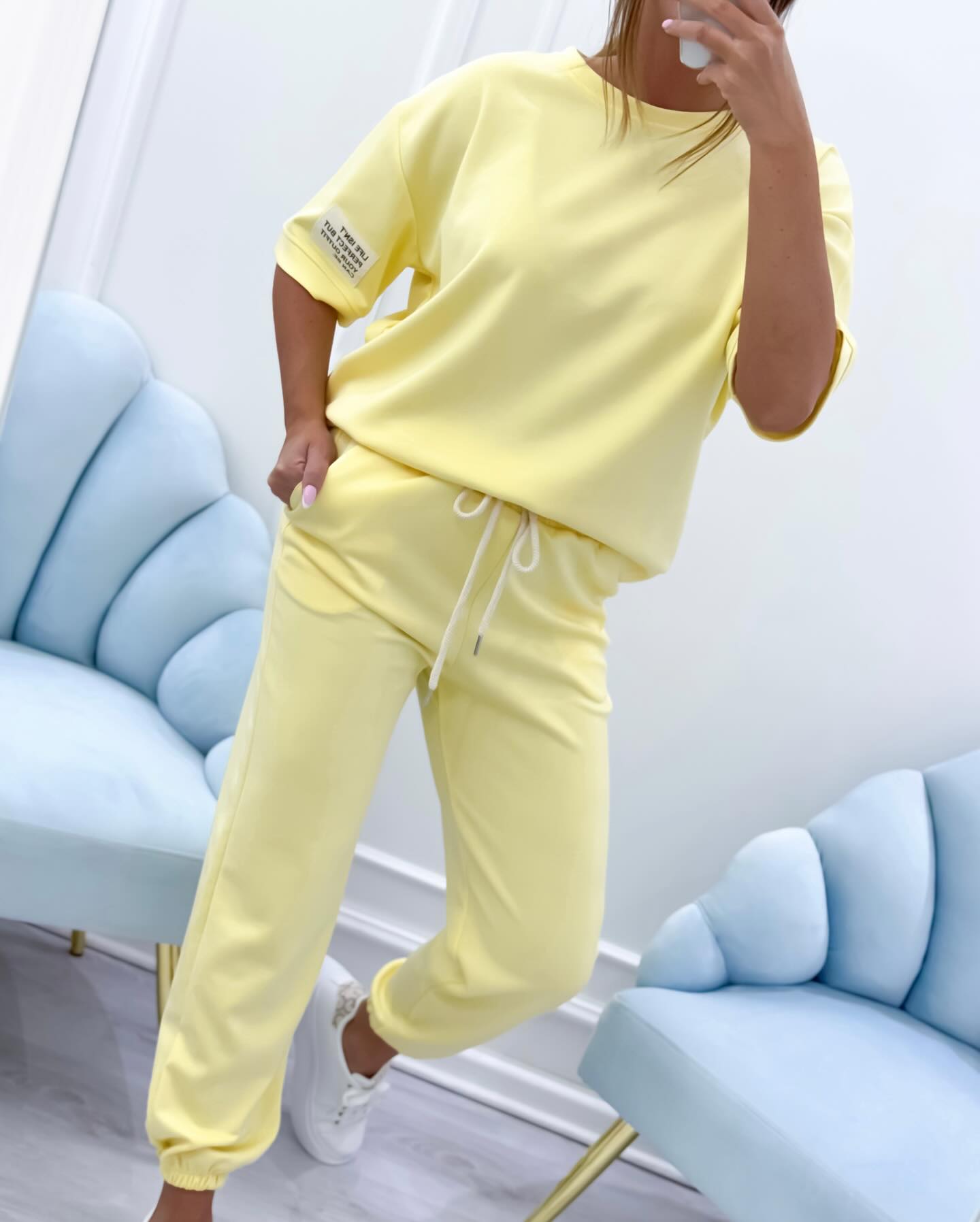 Conjunto Casual para Damas: Top Sólido y Pantalones