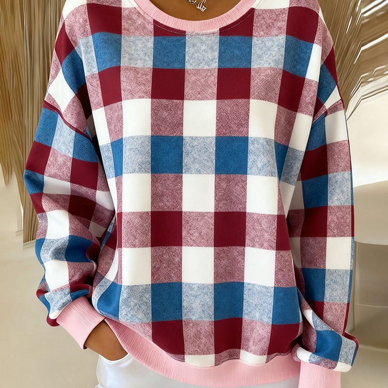 SERAPHINA – SUDADERA DE CUELLO REDONDO A CUADROS