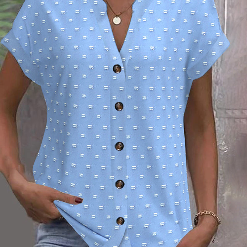Amarys | Camisa de Cuello en V con Botones