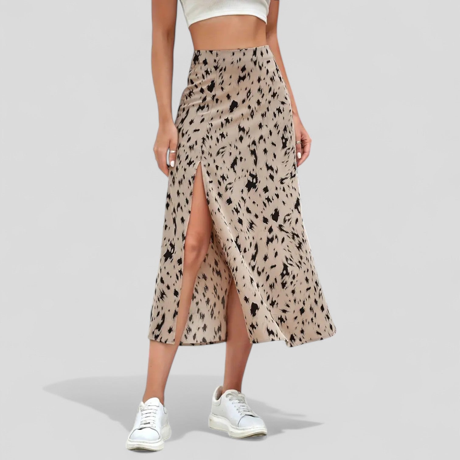FALDA MIDI ESTAMPADA