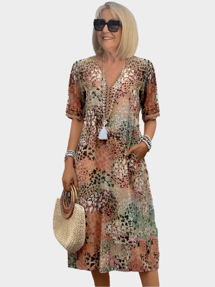 Vestido de Verano Liviano con Escote en V