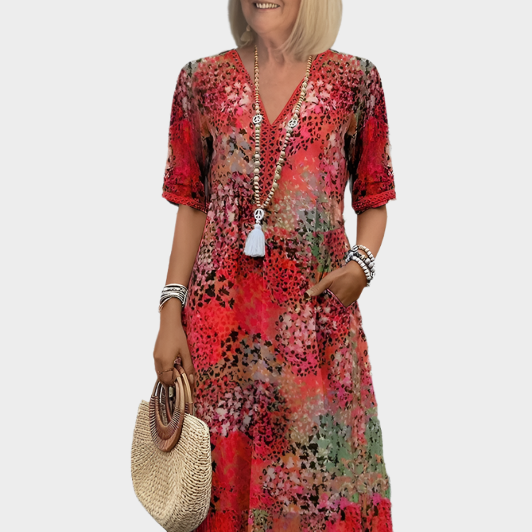 Vestido de Verano Liviano con Escote en V