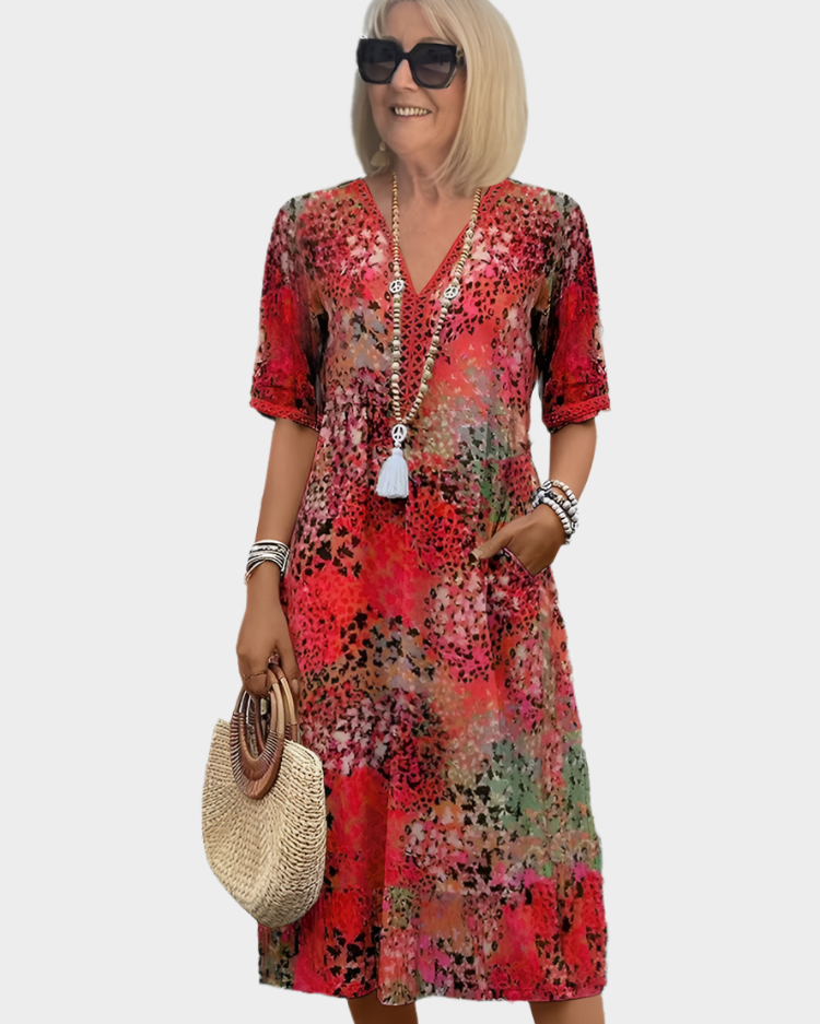 Vestido de Verano Liviano con Escote en V