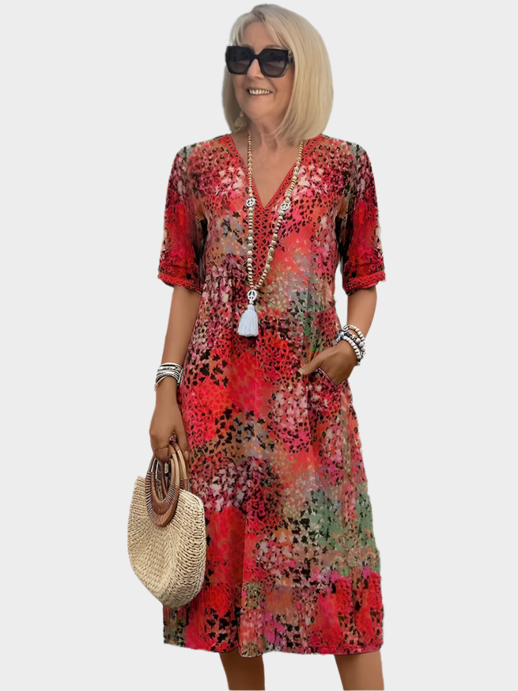 Vestido de Verano Liviano con Escote en V