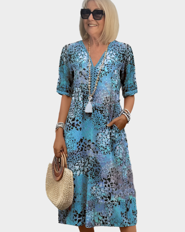 Vestido de Verano Liviano con Escote en V