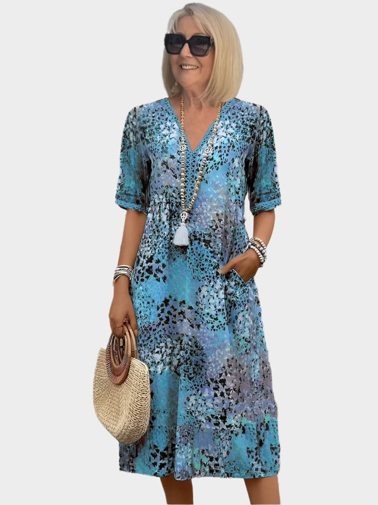 Vestido de Verano Liviano con Escote en V