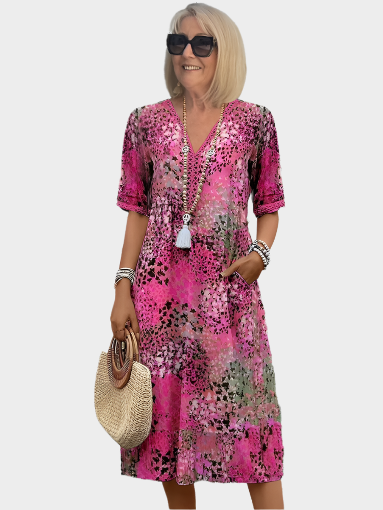 Vestido de Verano Liviano con Escote en V