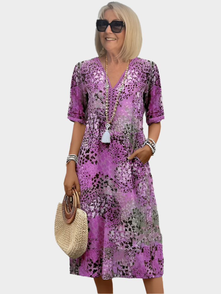 Vestido de Verano Liviano con Escote en V