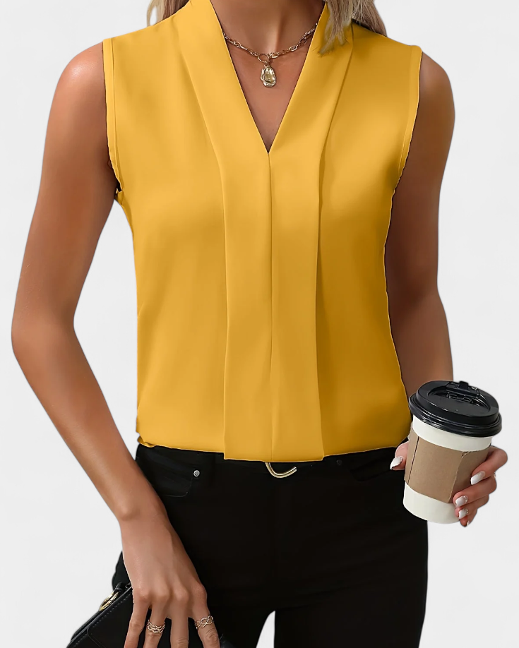 Nele | Blusa Sin Mangas con Escote en V y Corte Fluido