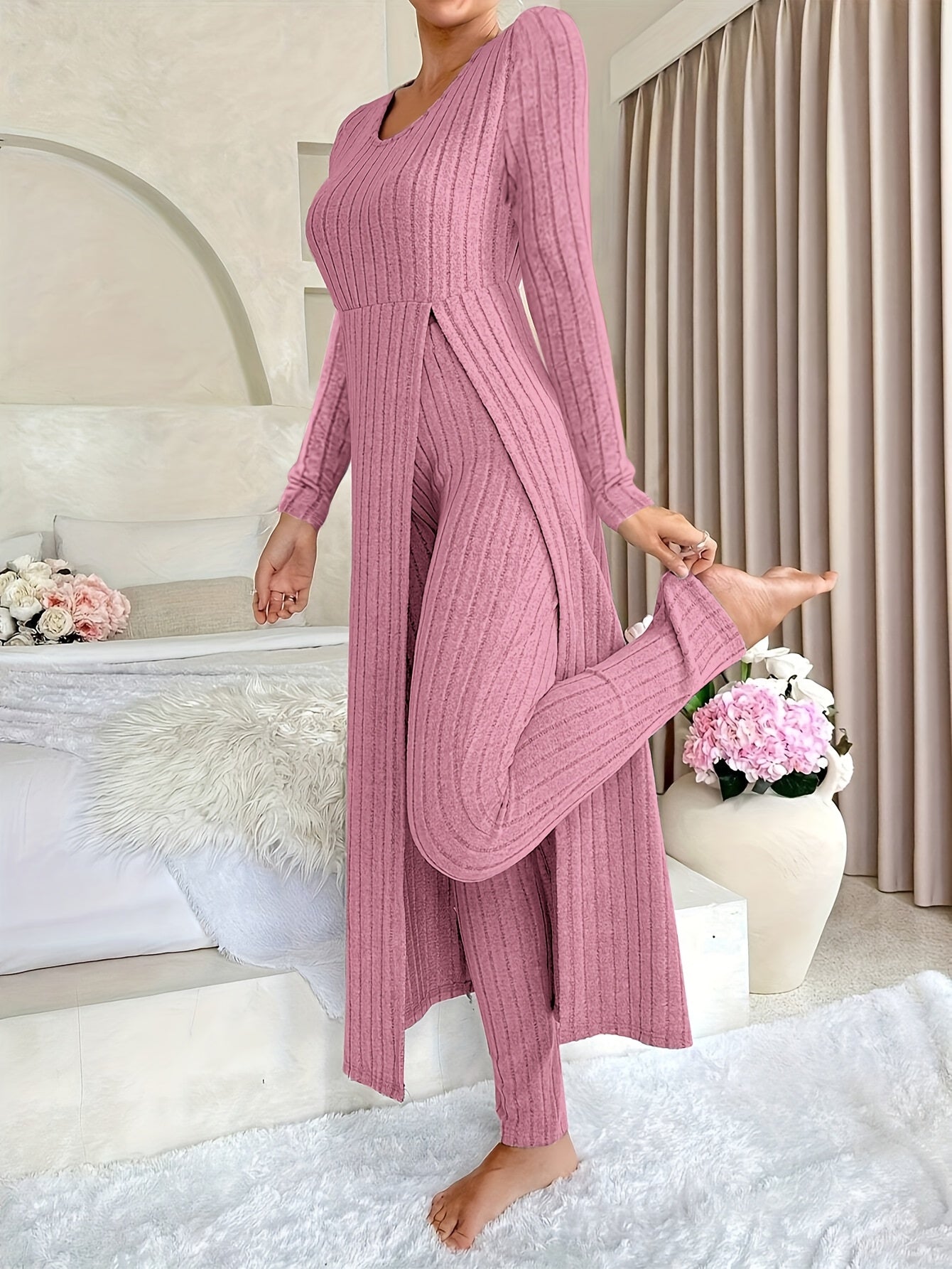 Aldea™ - Conjunto de Lounge de Dos Piezas con Diseño Acanalado y Confortable