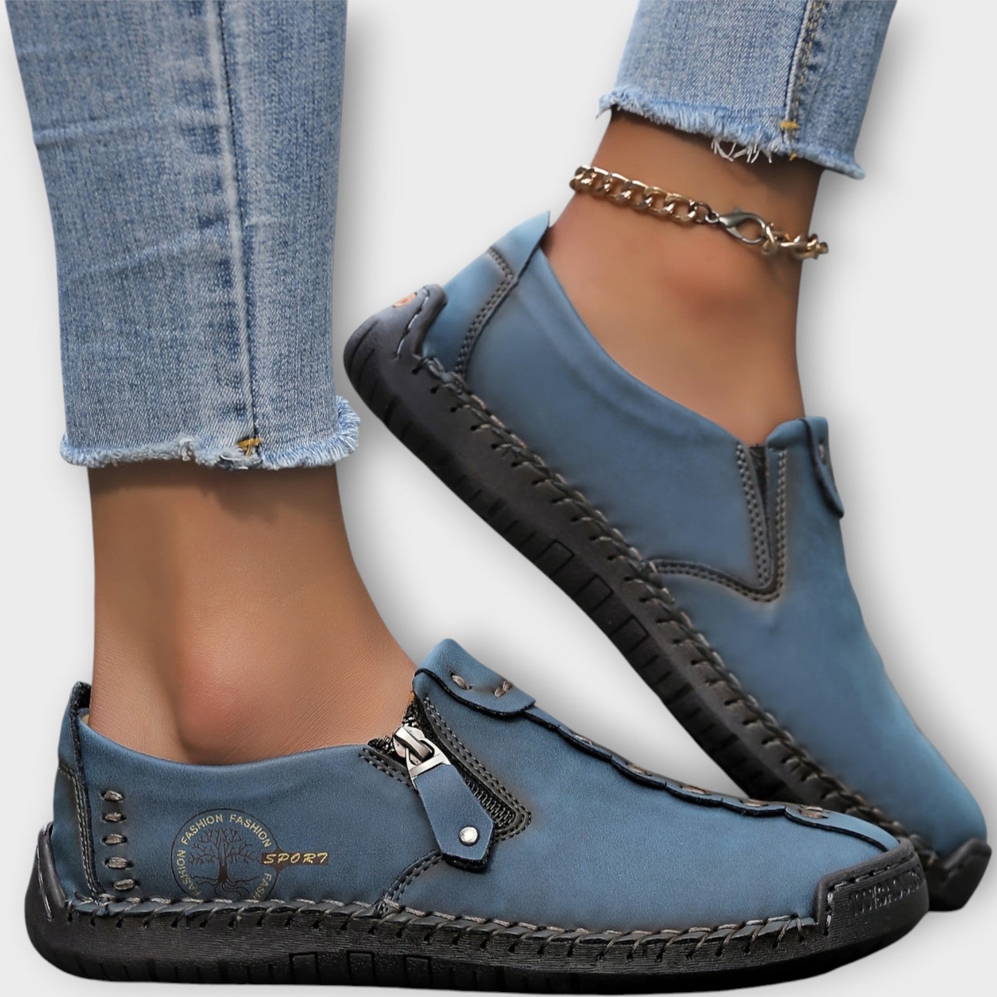 Mocasines de Cuero Suave sin Cordones