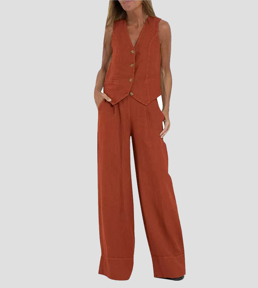 Ella | Conjunto de Chaleco y Pantalones Amplios (Stock Limitado)