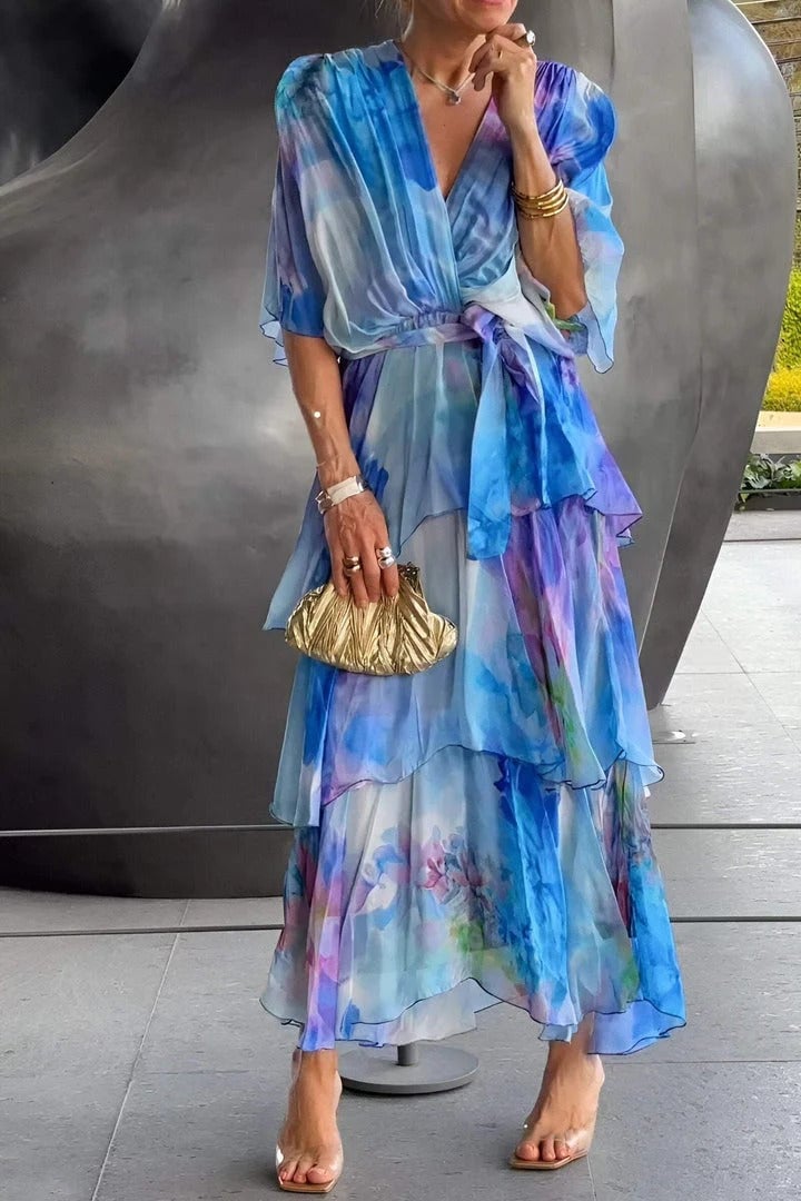 Linda | Vestido Elegante y Estiloso con Capas
