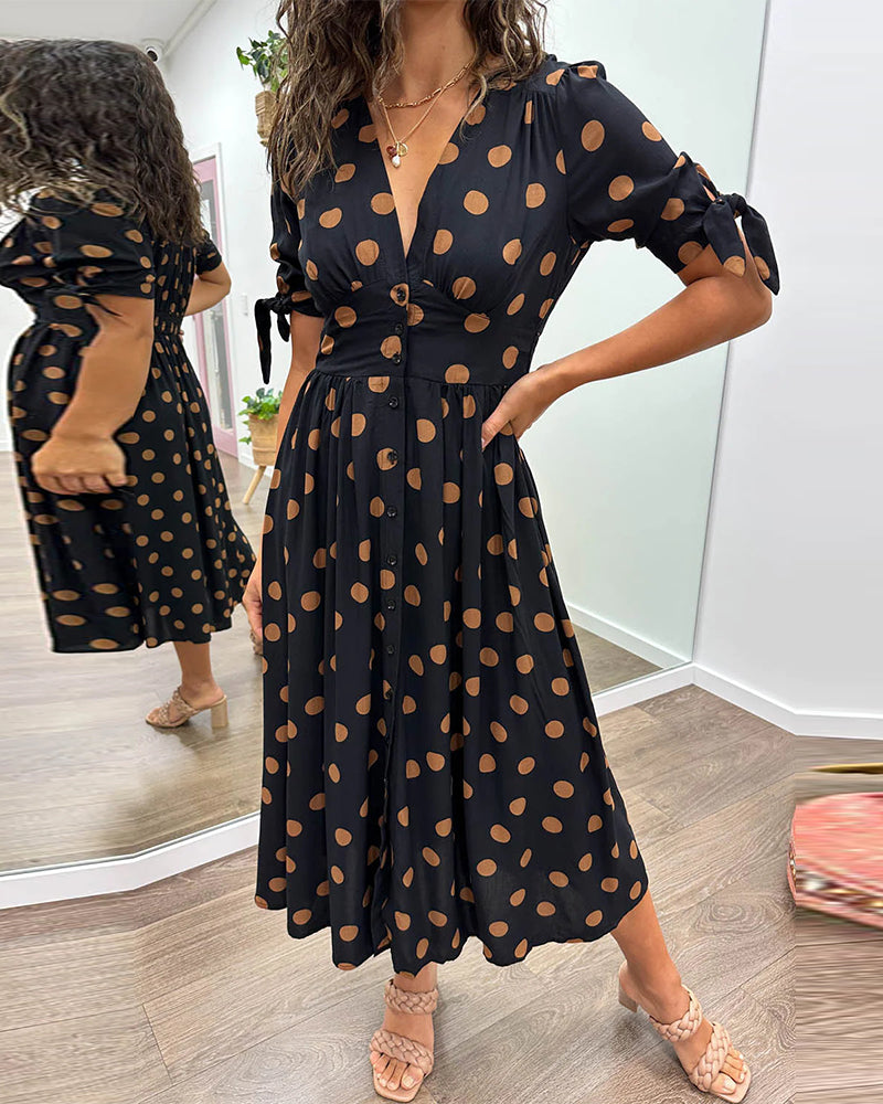 Monique™ | Vestido Elegante de Lunares
