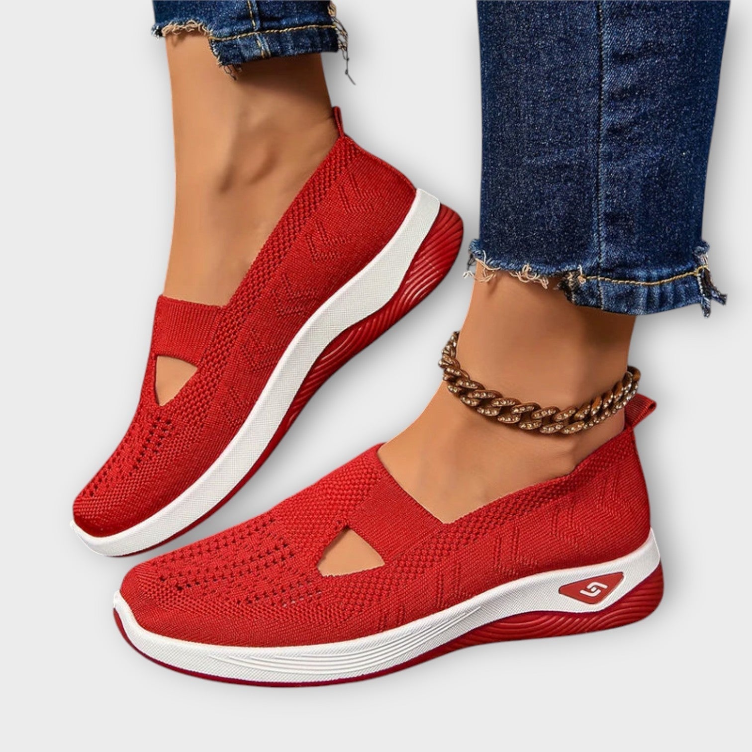 Zapatos de caminar de punto cómodos y sin cordones