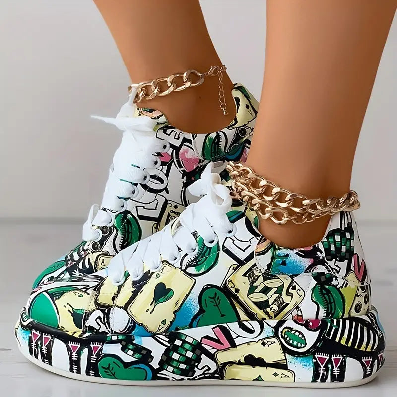 Mia - Zapatillas de Mujer con Estampado Graffiti