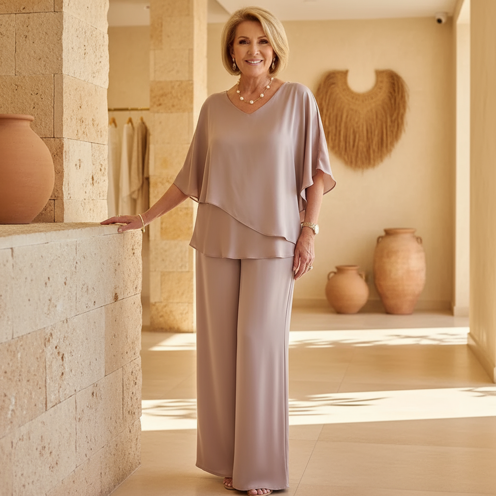 Martha - Conjunto de Pantalones Amplios y Cómodos