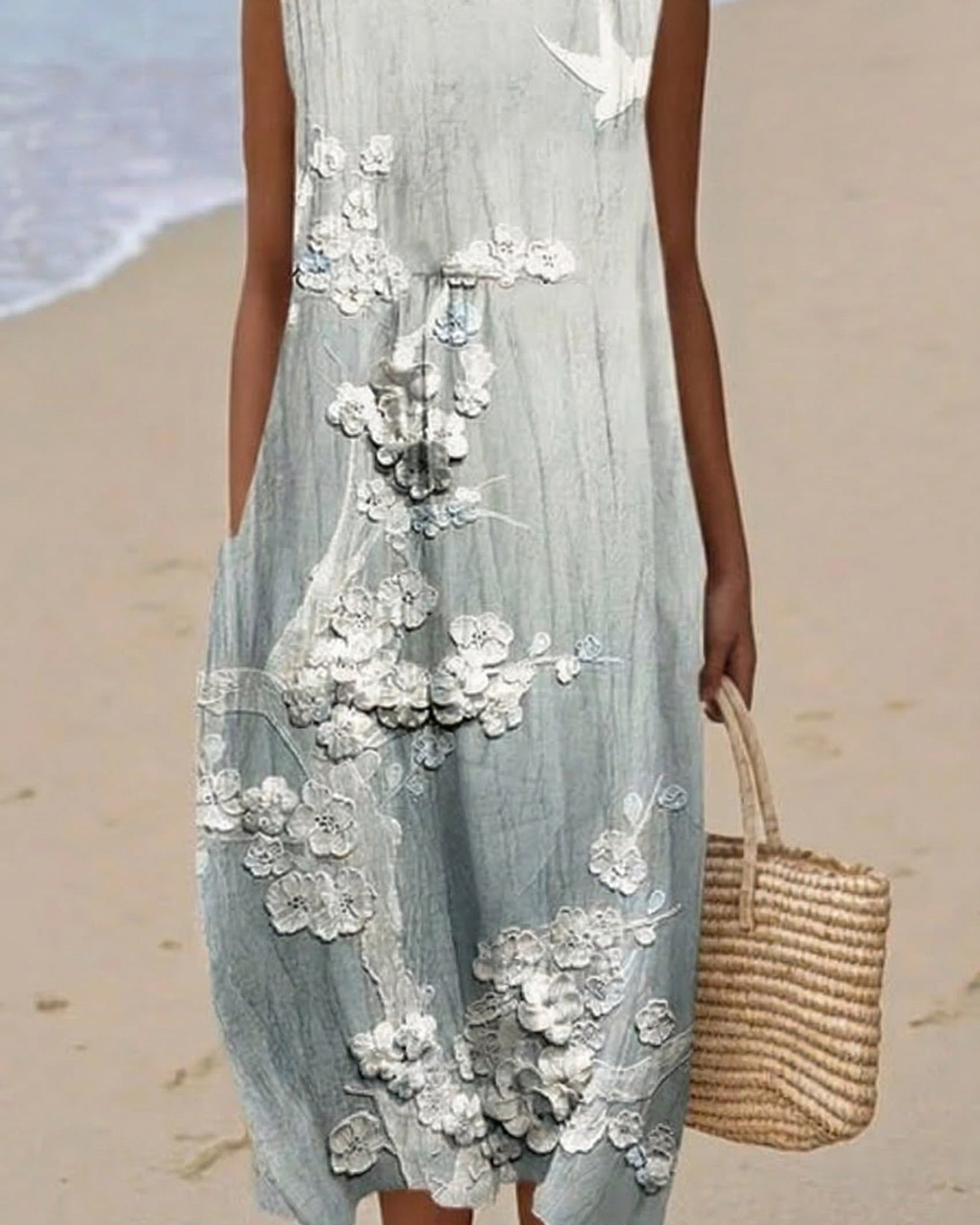 Sakura | Vestido Midi Flores y Pájaros