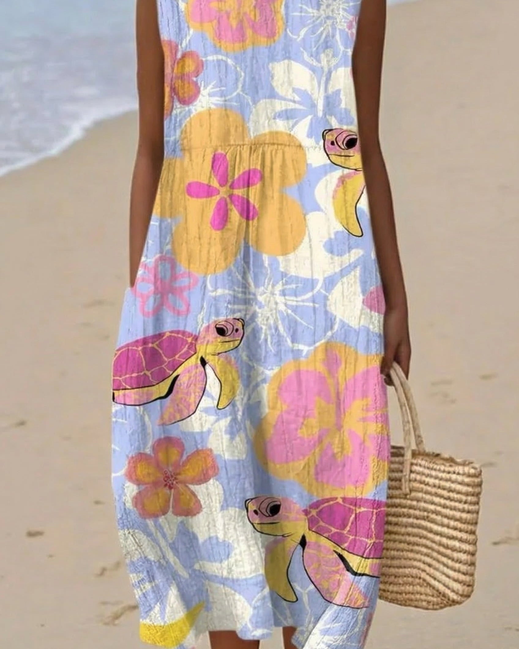 Tortuga | Vestido Midi Tortugas Tropicales