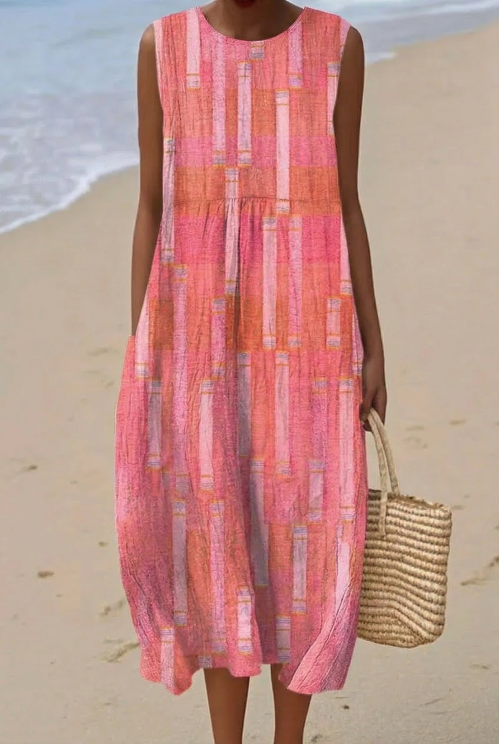 Flamingo | Vestido Midi Tartan Rosa