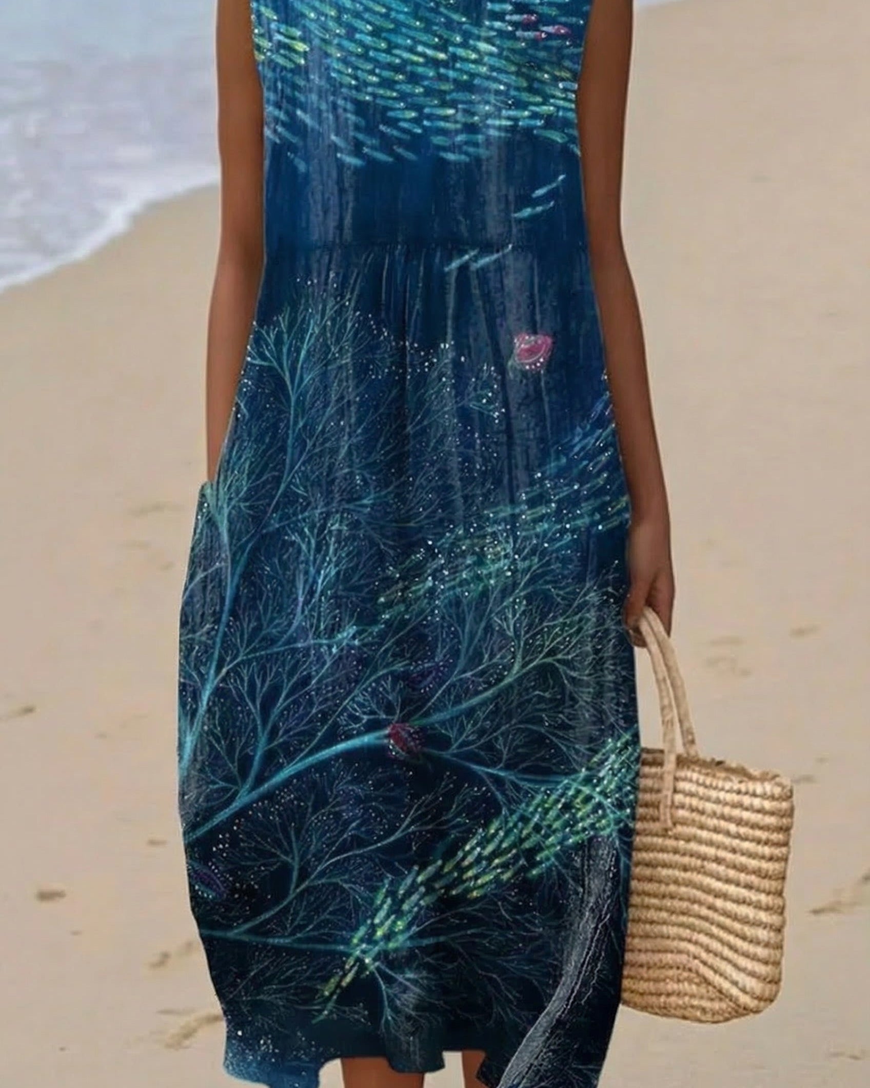 Récif | Vestido Midi Mar Profunda