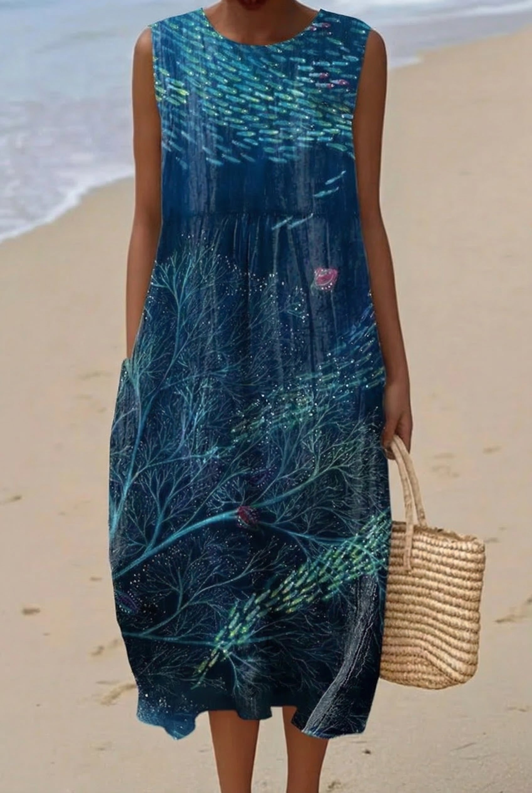 Récif | Vestido Midi Mar Profunda