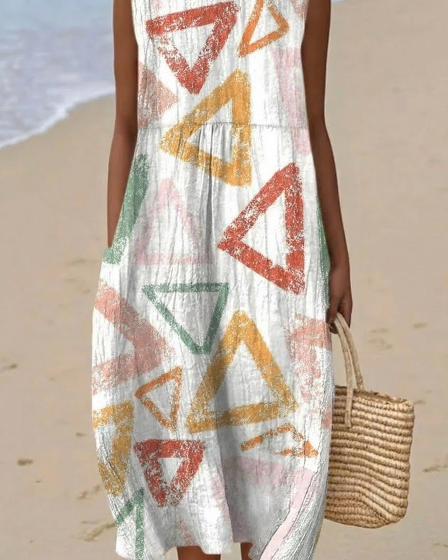 Craie | Vestido Midi Triángulos Pintados