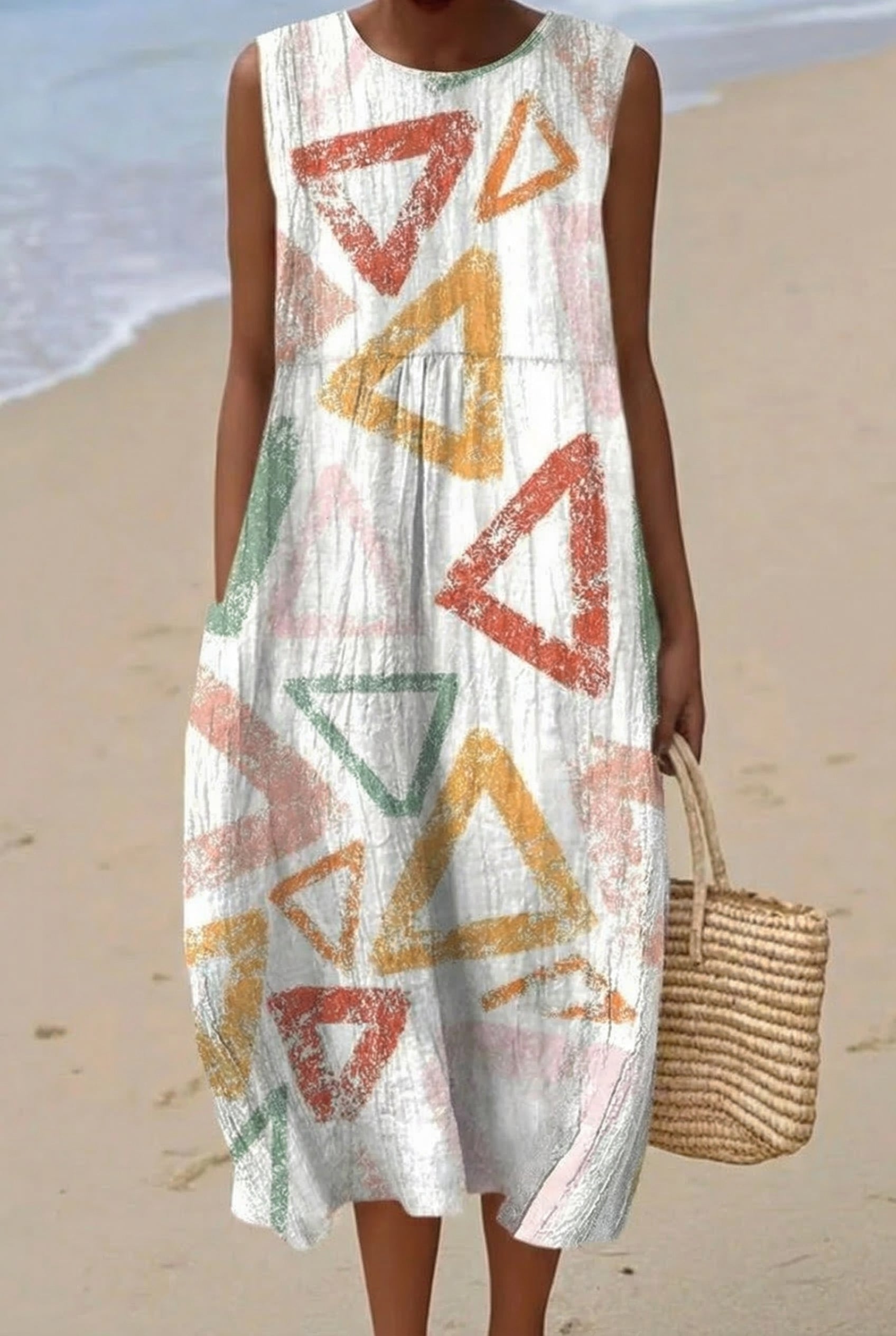 Craie | Vestido Midi Triángulos Pintados