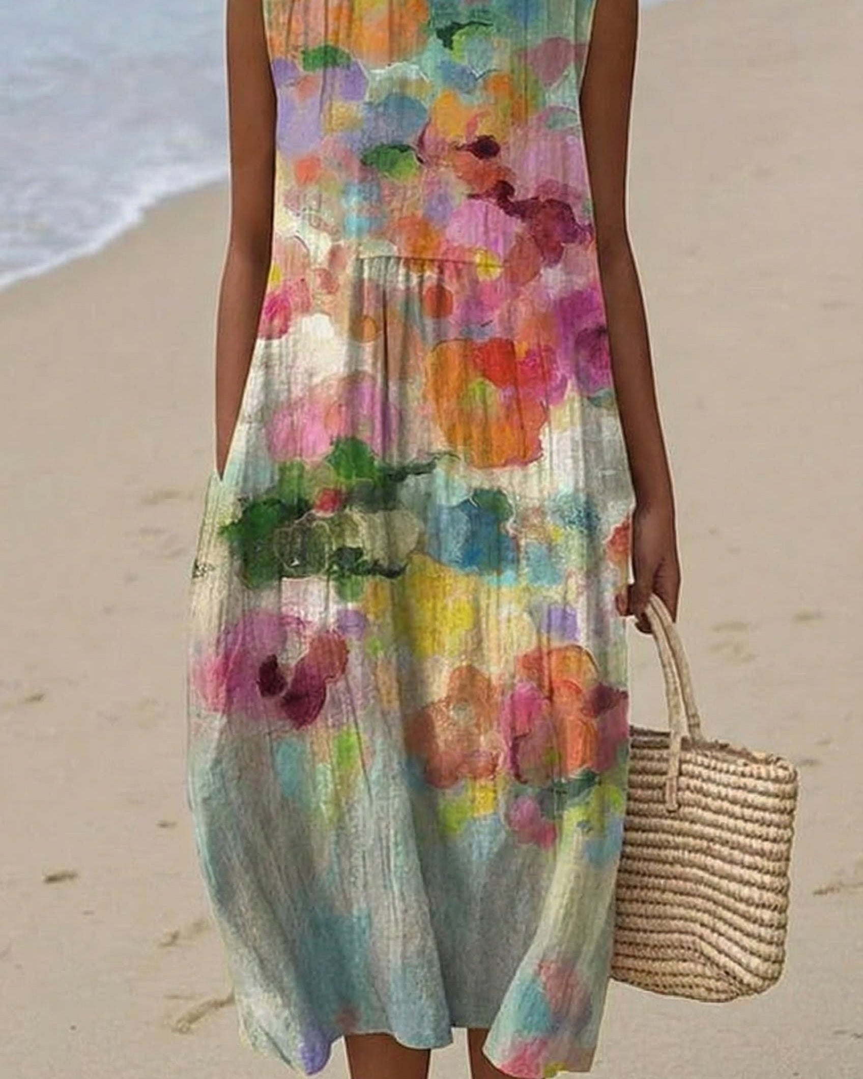 Victoire | Vestido Midi Acuarela Brillante