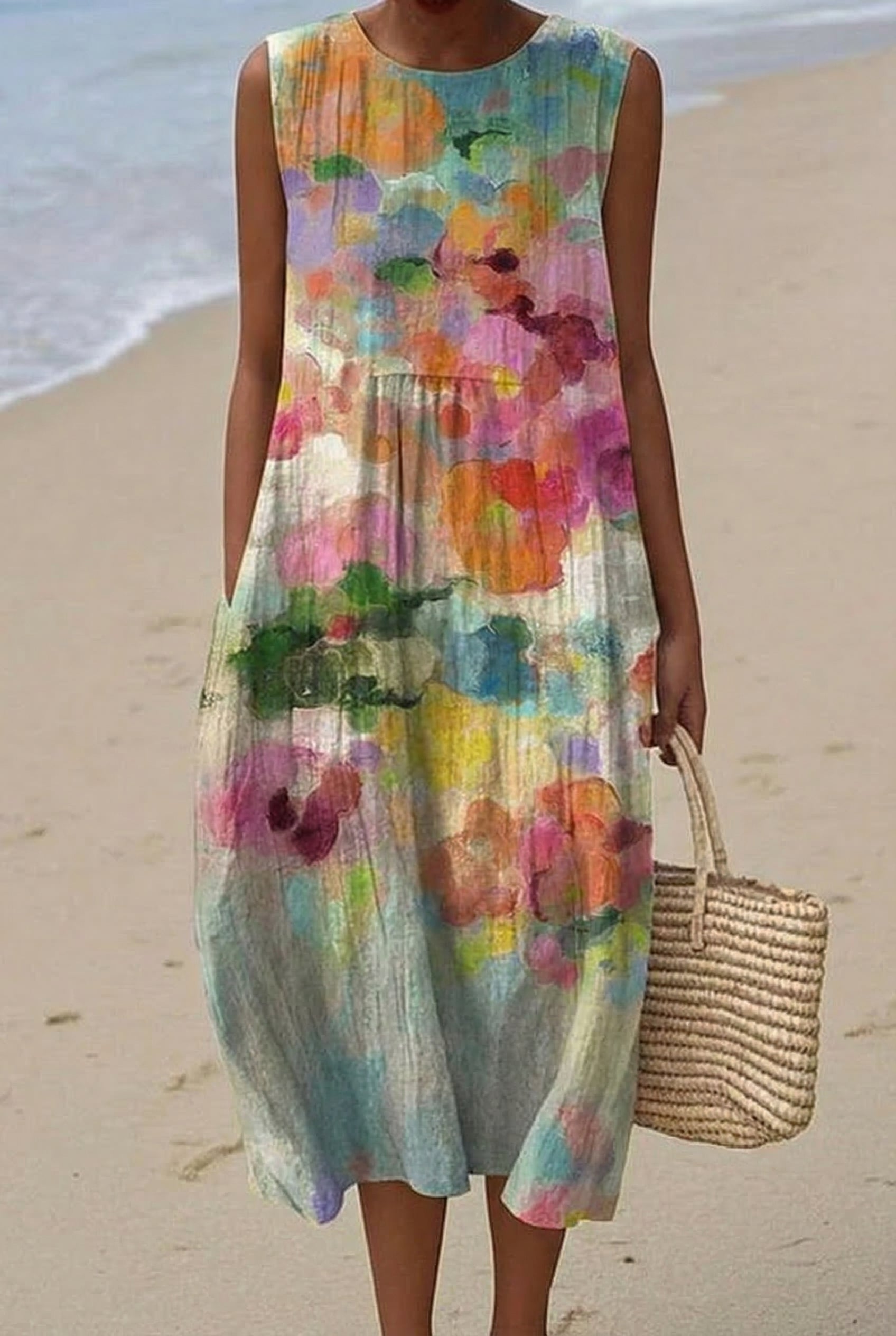Victoire | Vestido Midi Acuarela Brillante