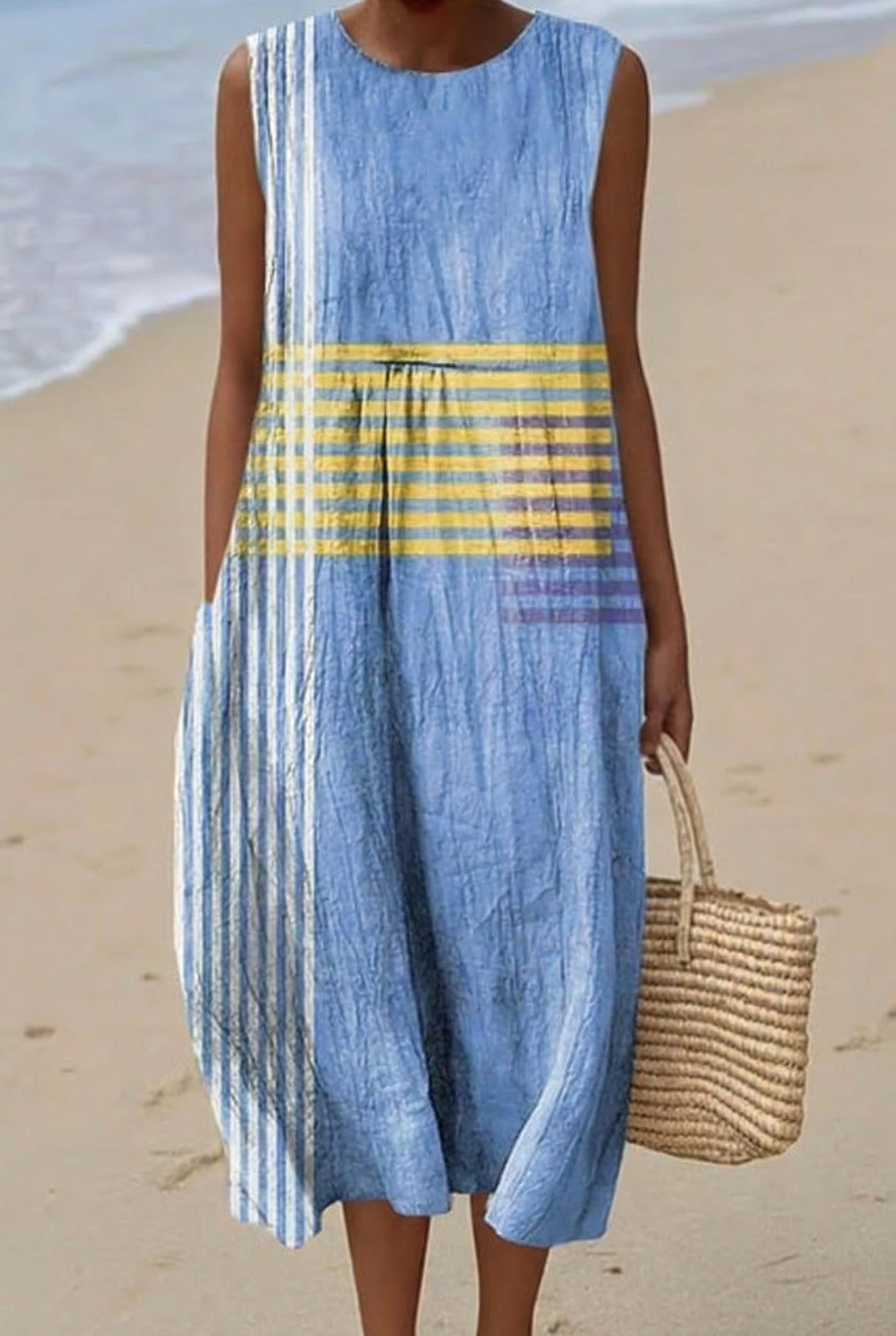 Solène | Vestido Midi Rayas Costeras