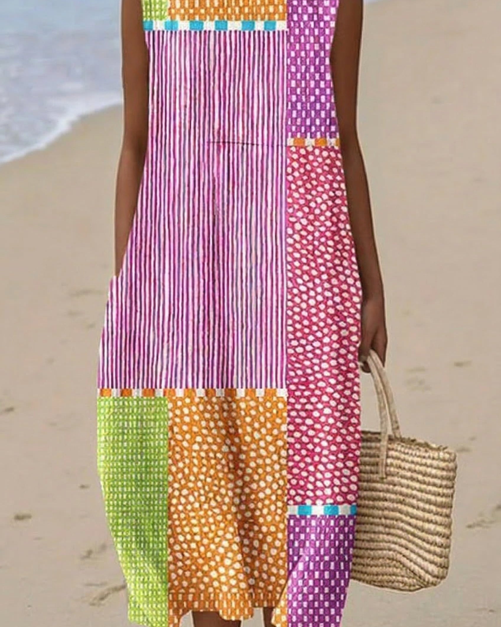Noémie | Vestido Midi Patchwork Fiesta