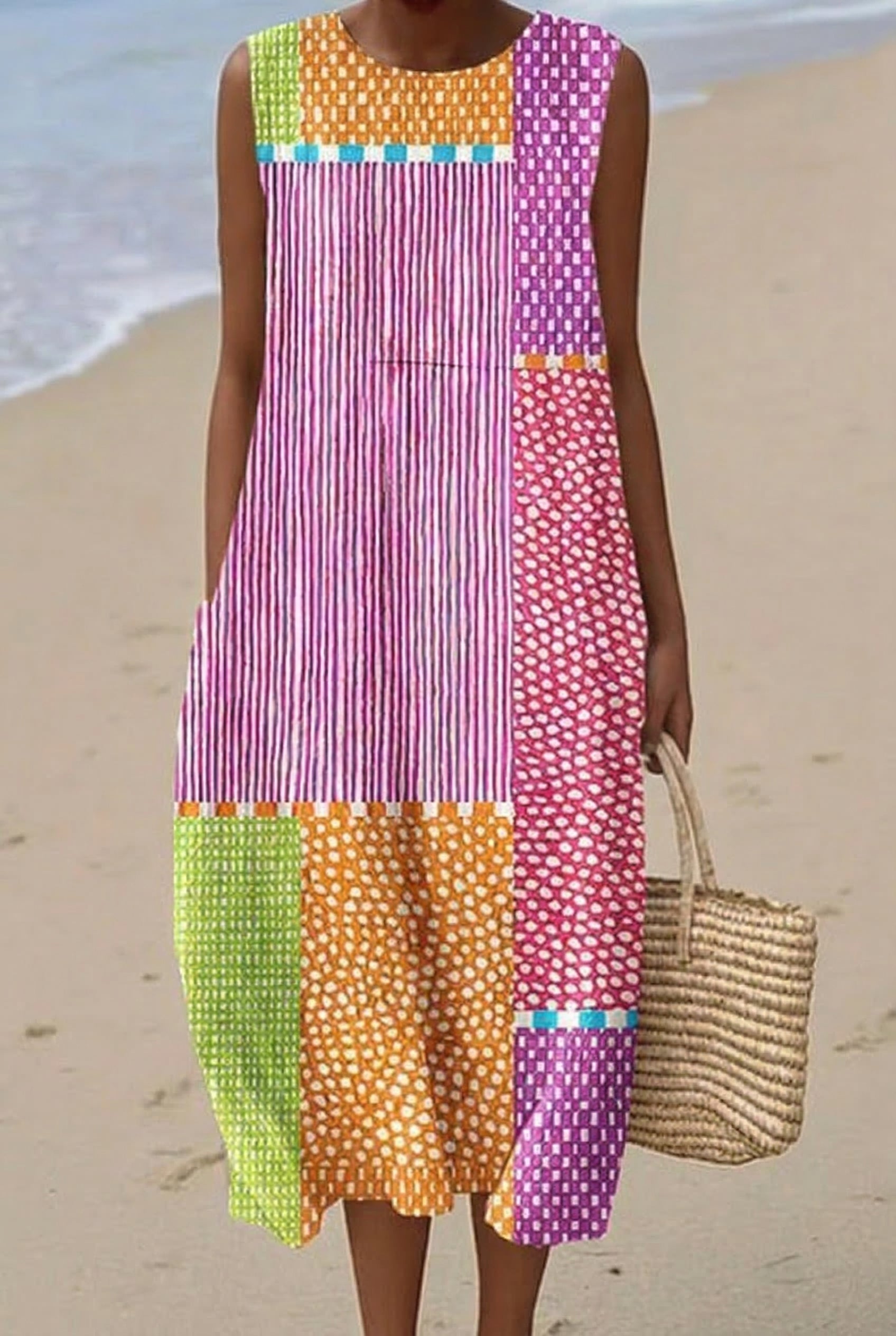 Noémie | Vestido Midi Patchwork Fiesta