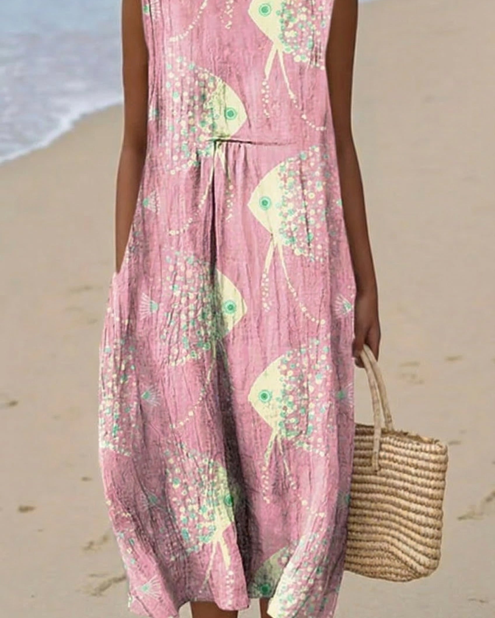 Ondine | Vestido Midi Peces Rosados